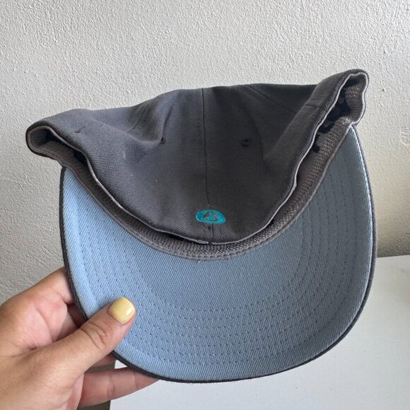 Nixon Knit Cable Panel Flexfit Hat S/M Gray Blue Wool Acrylic - Picture 8 of 8